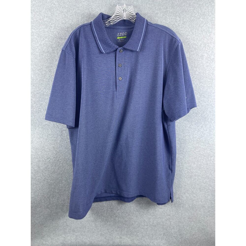 IZOD Performx Golf Polo Shirt Men's XL Blue Short Sleeve Preppy Casual